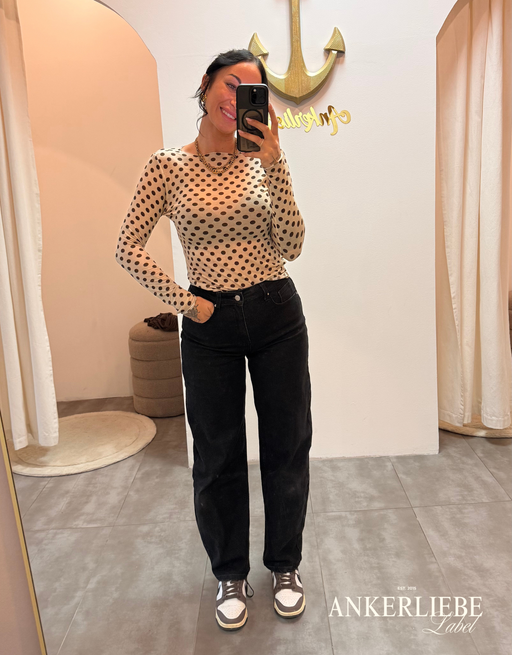 high rise ballon jean | schwarz