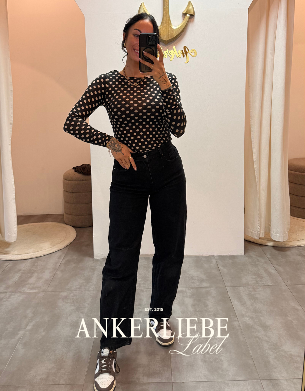 high rise ballon jean | schwarz