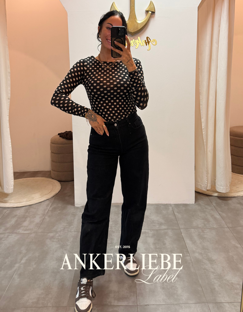 high rise ballon jean | schwarz