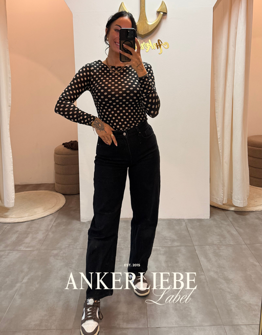 high rise ballon jean | schwarz