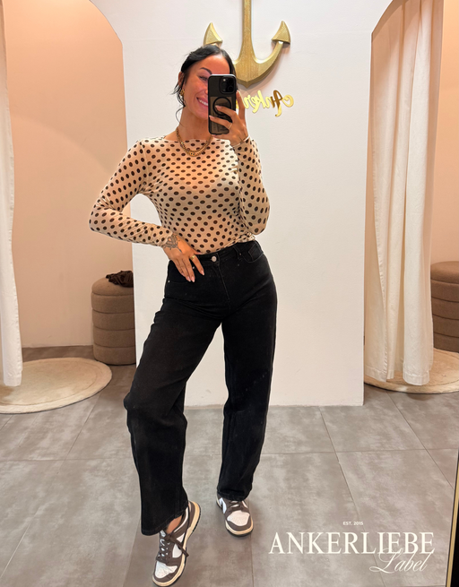 high rise ballon jean | schwarz