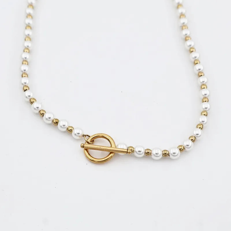 Gro-handel-Schmuck-Retro-Klassischer-Stil-Runden-Oval-Edelstahl-304-K-nstliche-Perlen-18-Karat-Vergoldet-berzug-Halskette-Perlen-Kette-Kabelkette-4