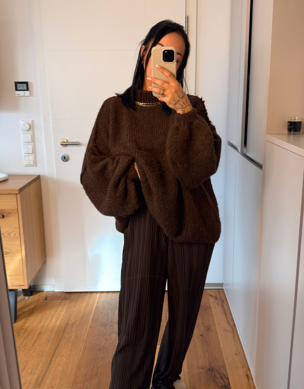 Oversize Statement Pullover | dunkelbraun