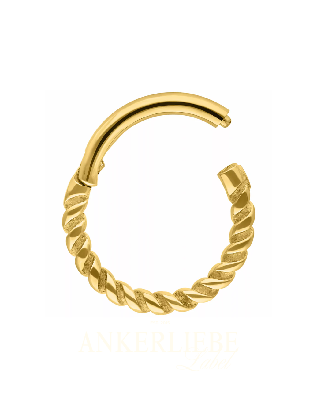 golden twisted rope clicker | piercing