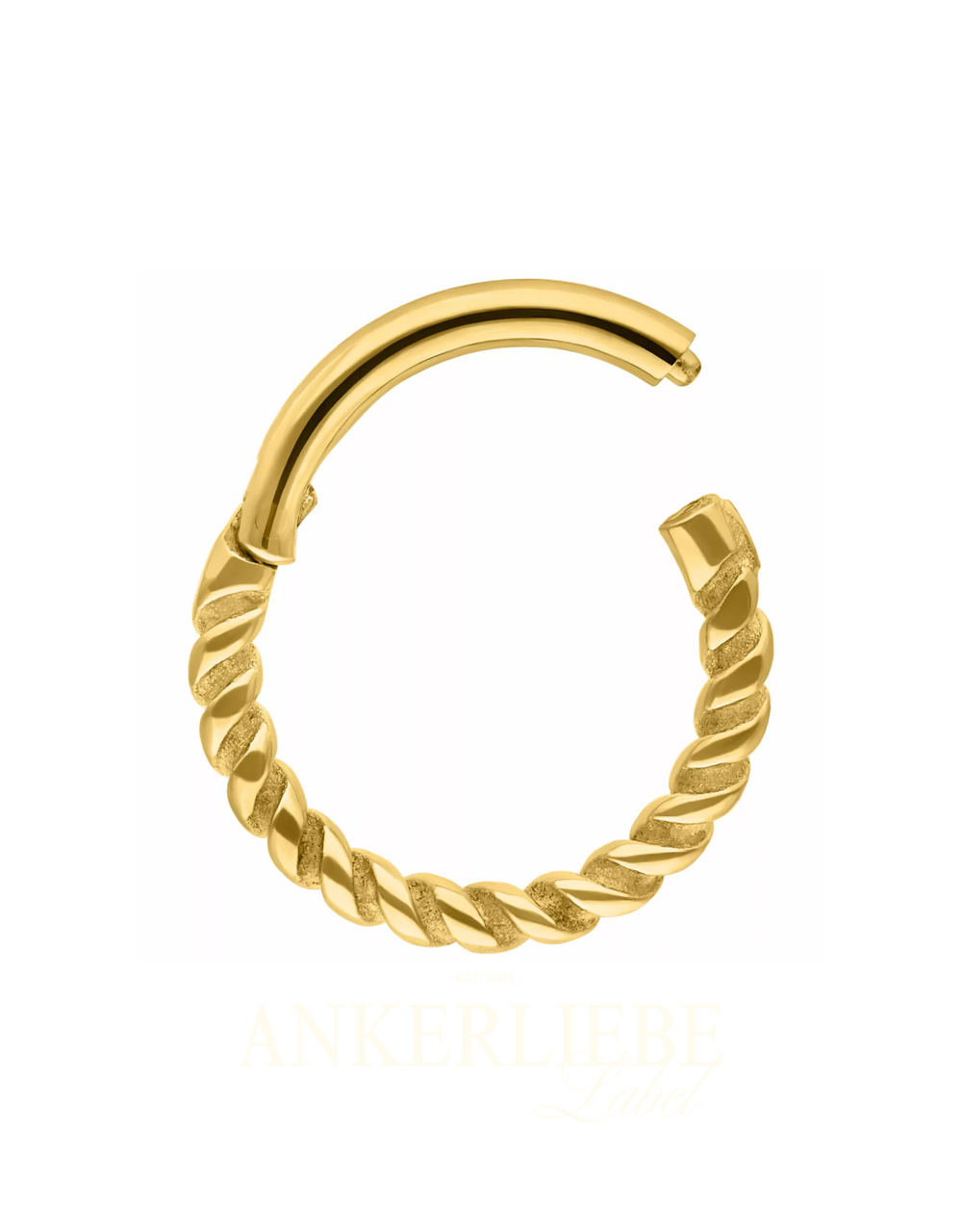 golden twisted rope clicker | piercing
