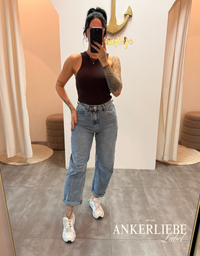 high rise ballon jean | washed blue