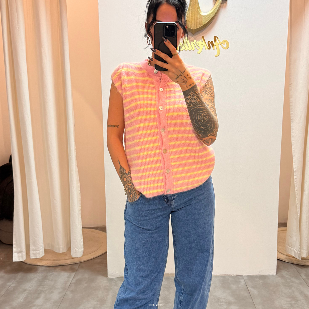 light sienna | striped vest