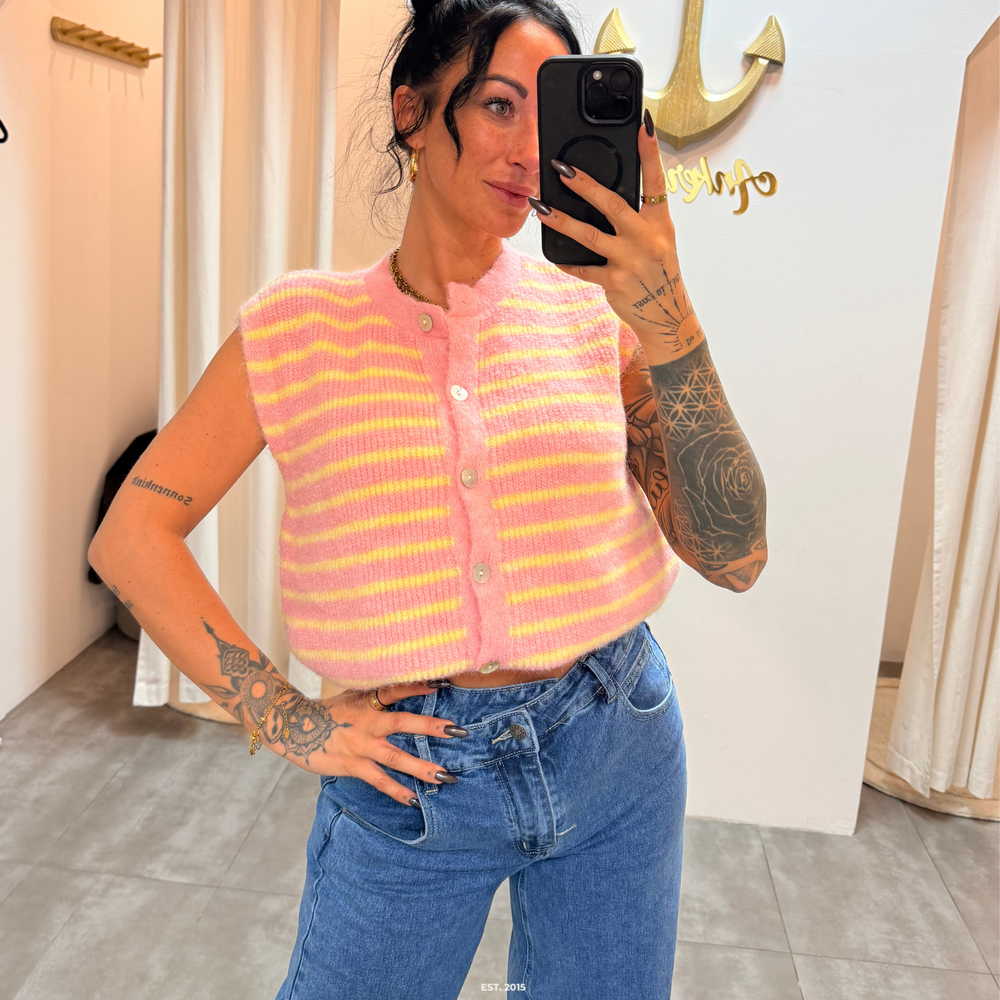 light sienna | striped vest