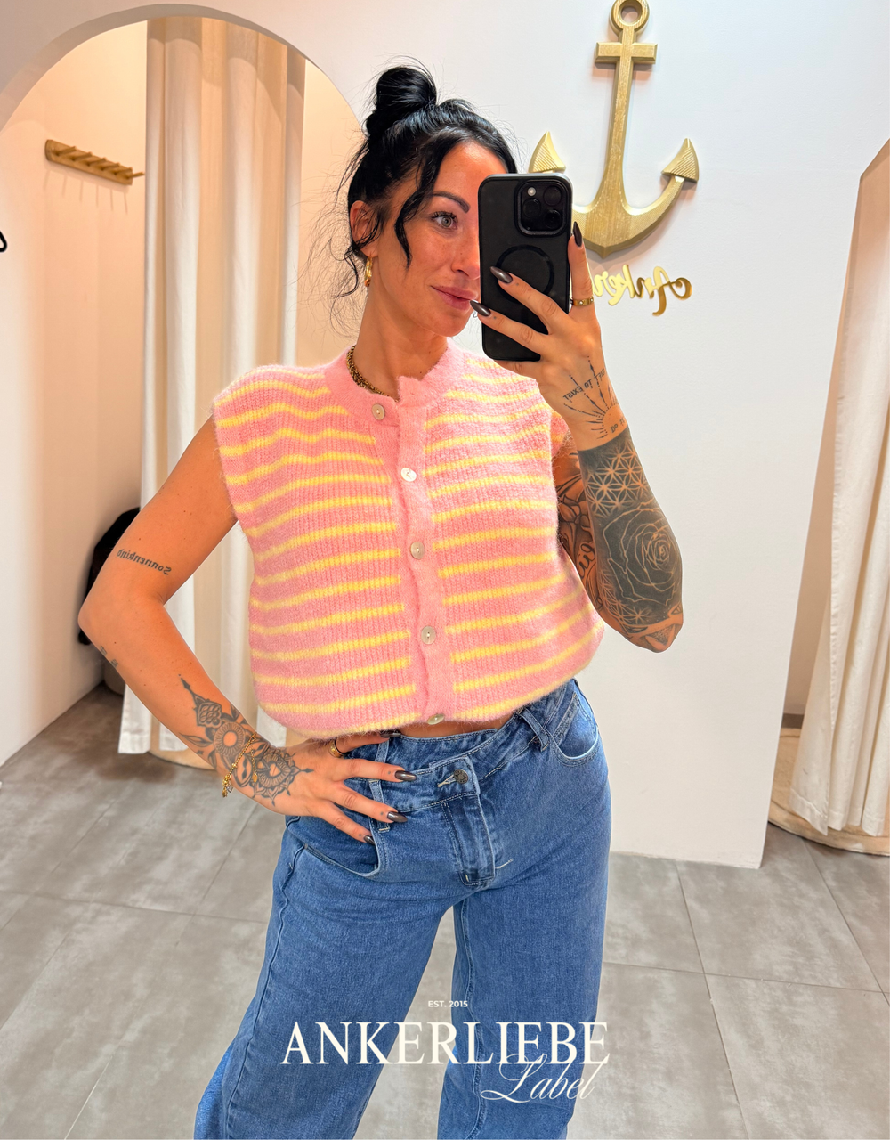 light sienna | striped vest