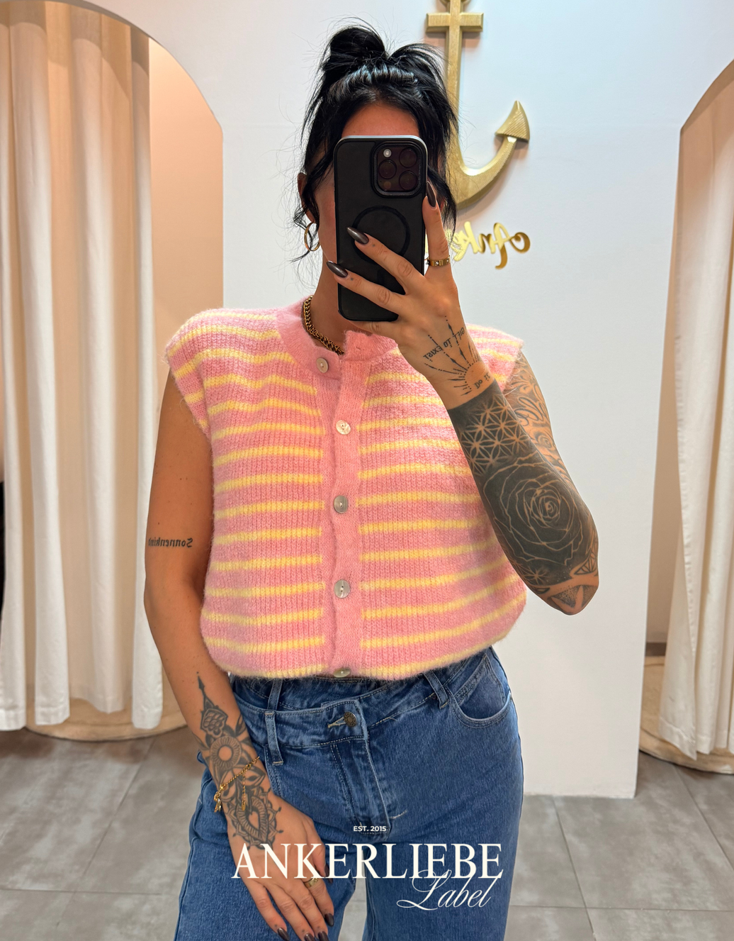 light sienna | striped vest