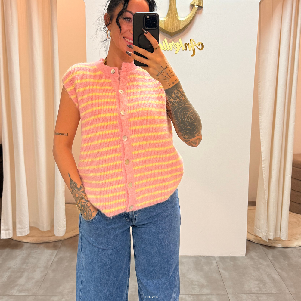 light sienna | striped vest