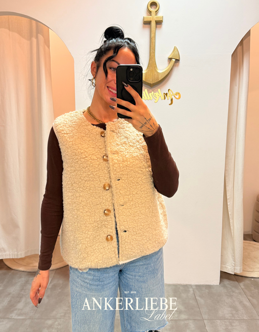 teddy vest | light