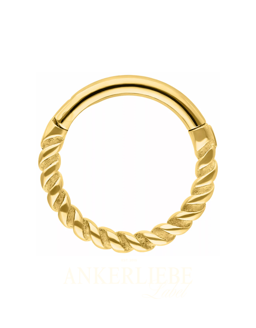 golden twisted rope clicker | piercing