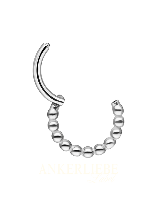 silver ball chain clicker | piercing