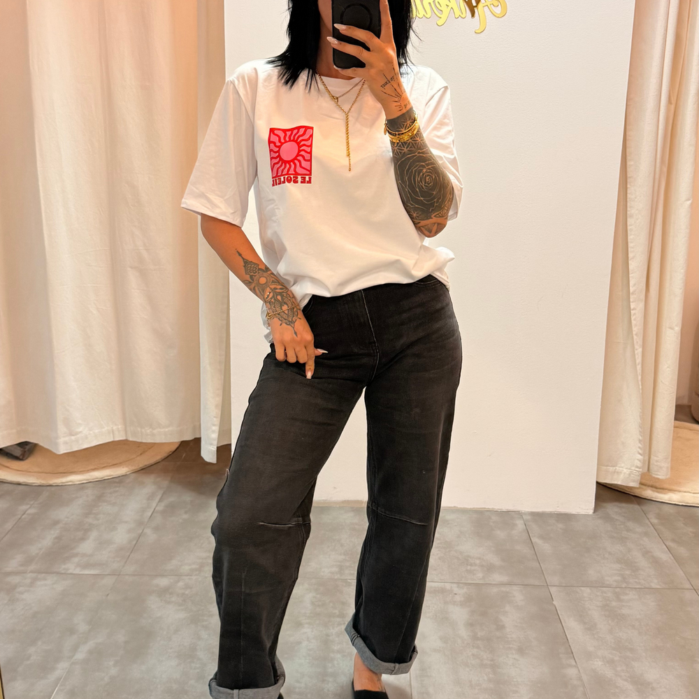 high rise ballon jean | schwarz