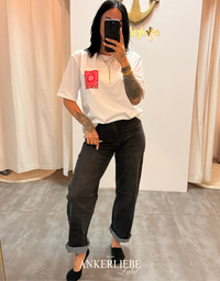 high rise ballon jean | schwarz