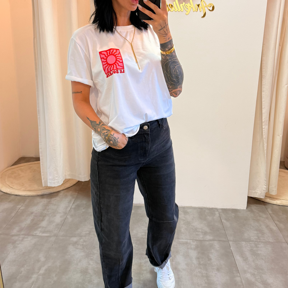 high rise ballon jean | schwarz