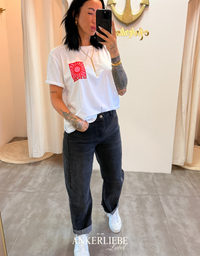 high rise ballon jean | schwarz