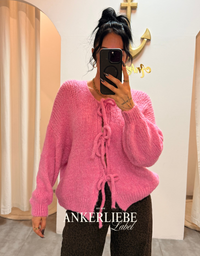 zoey bow rosa | cardigan