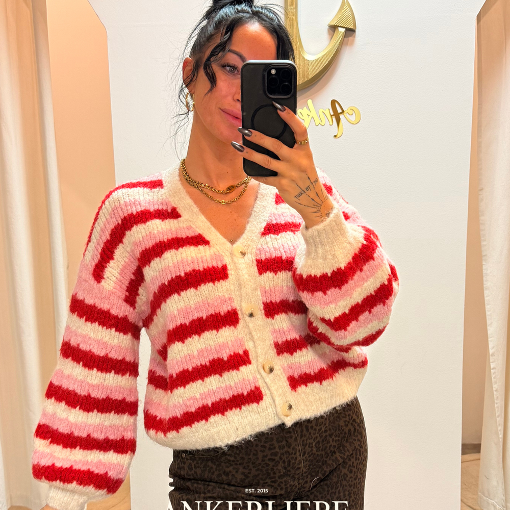 leni | striped cardigan