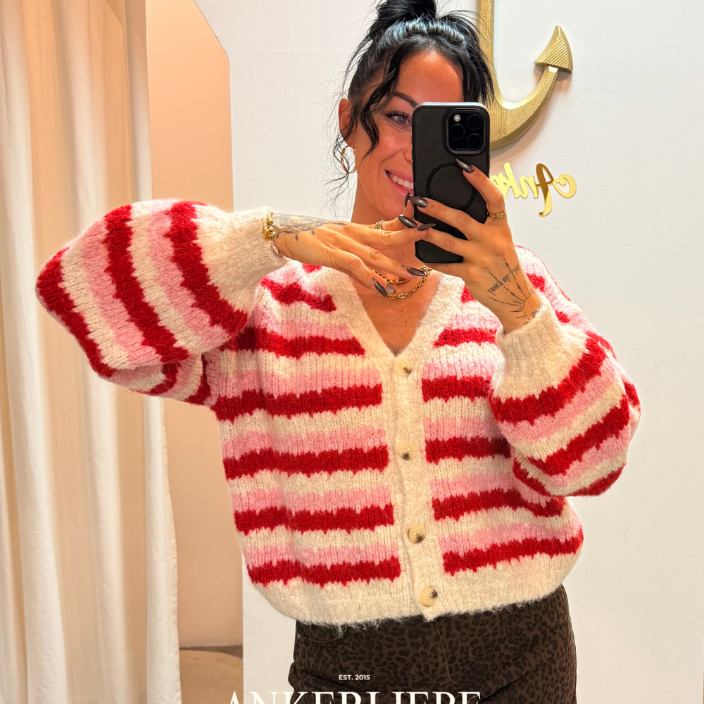 leni | striped cardigan