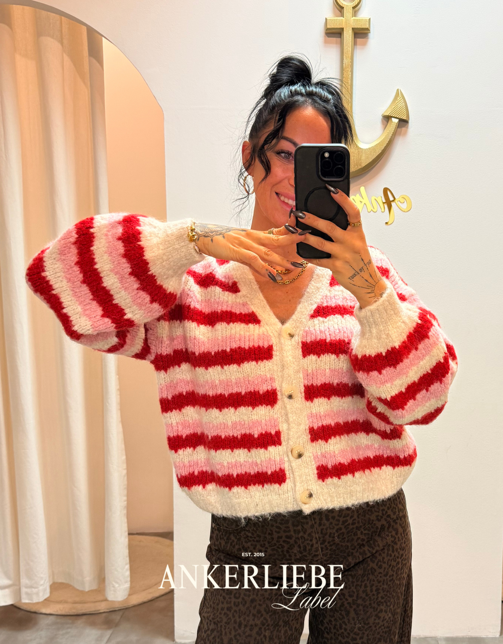 leni | striped cardigan