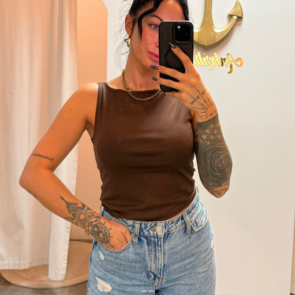 nova crop top | chocolate