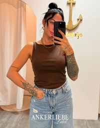 nova crop top | chocolate