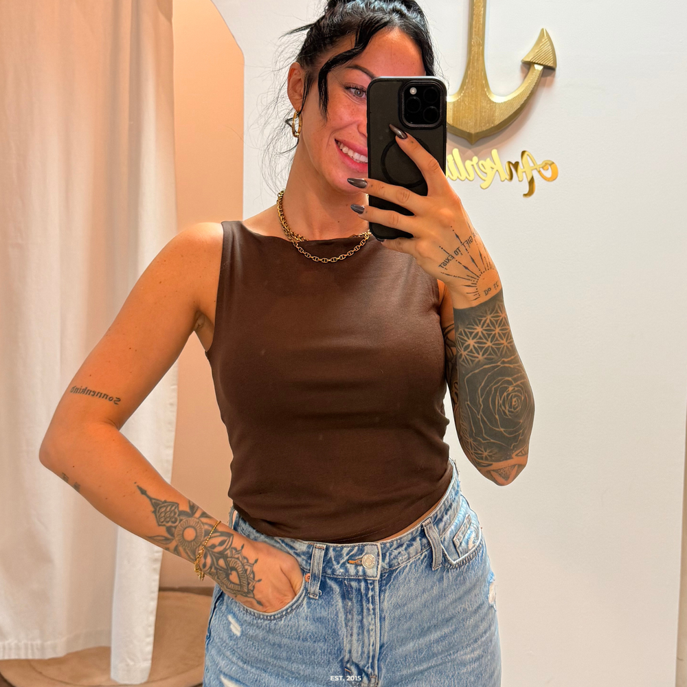 nova crop top | chocolate