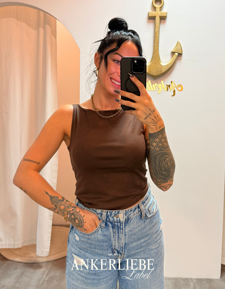 nova crop top | chocolate