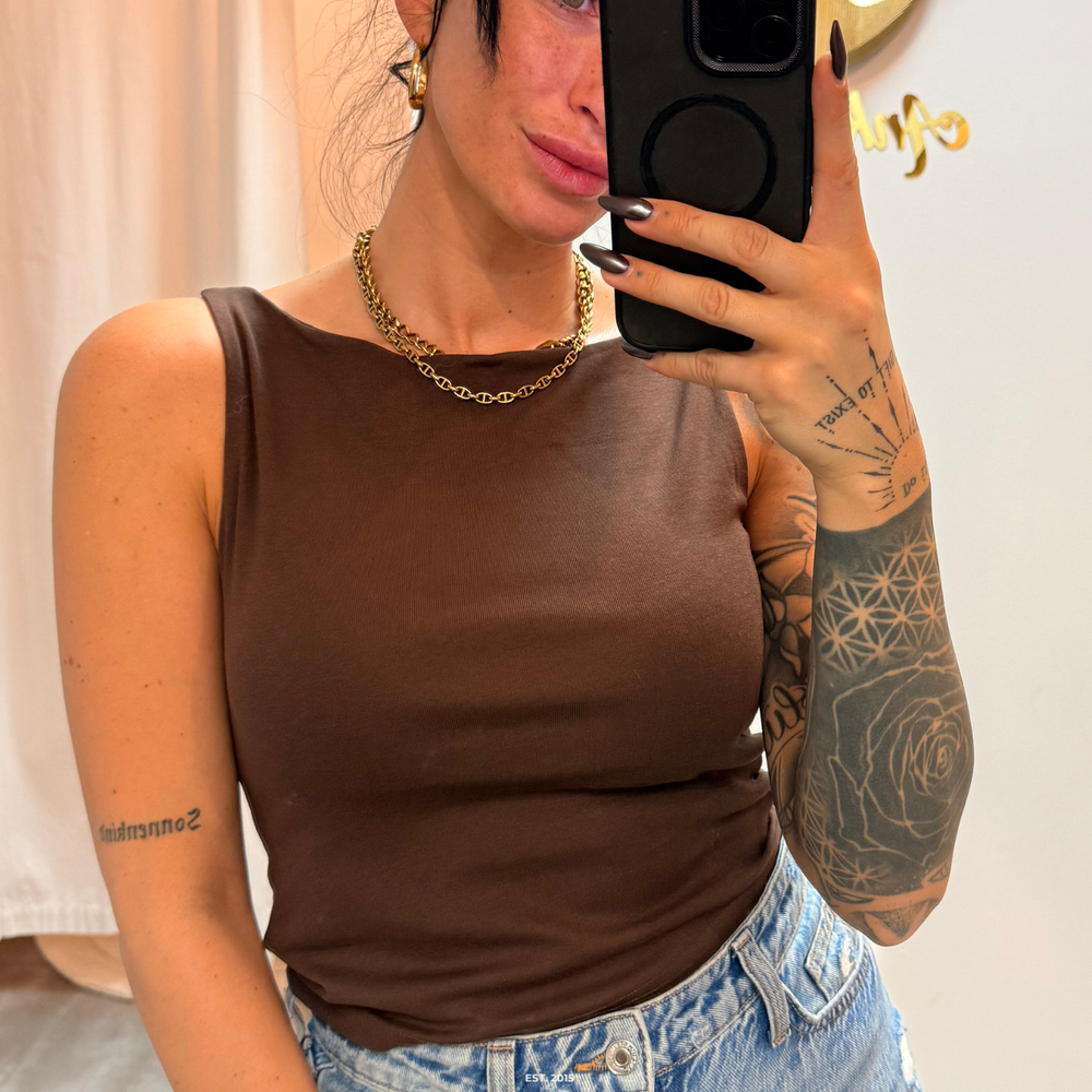 nova crop top | chocolate