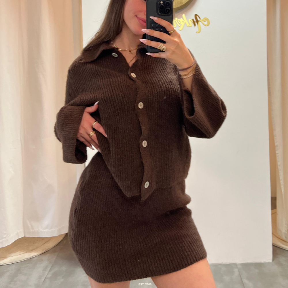 Ava Knit Set | Chocolate