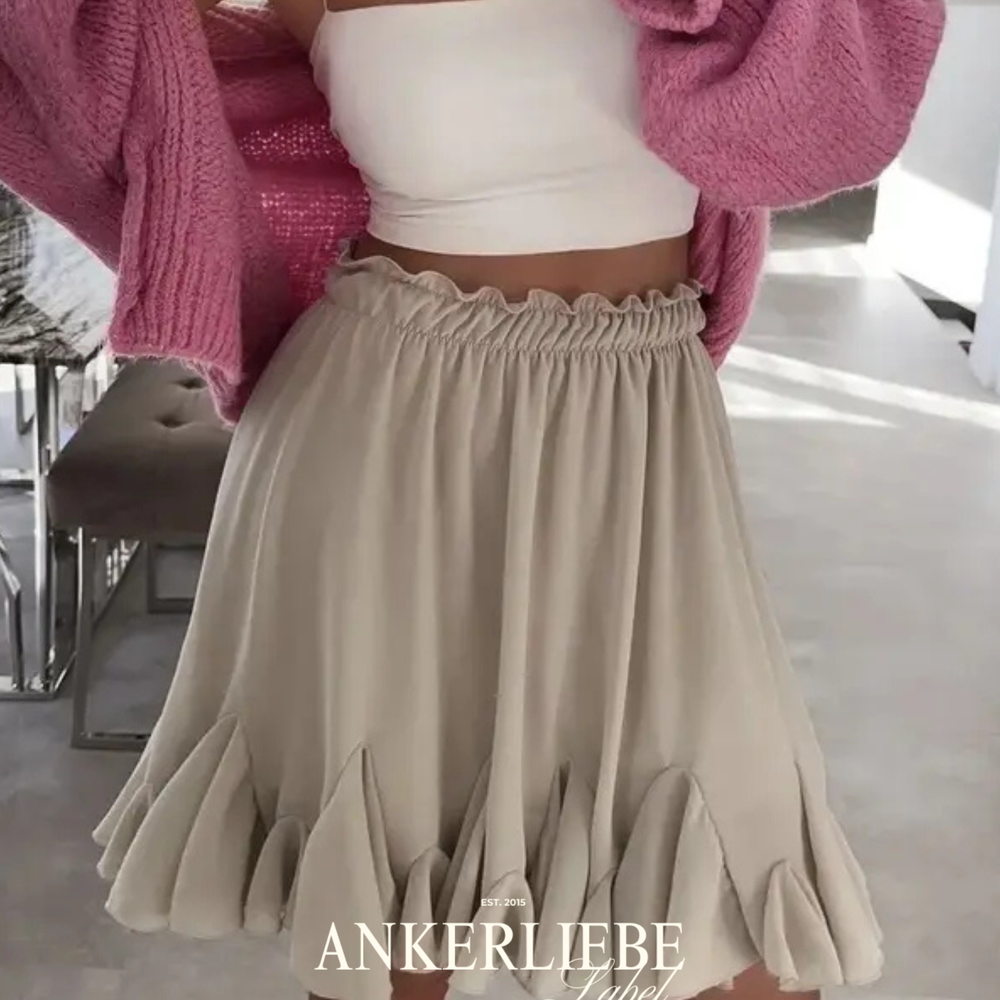 ruffle skirt | beige
