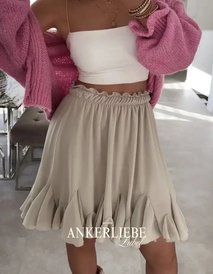 ruffle skirt | beige