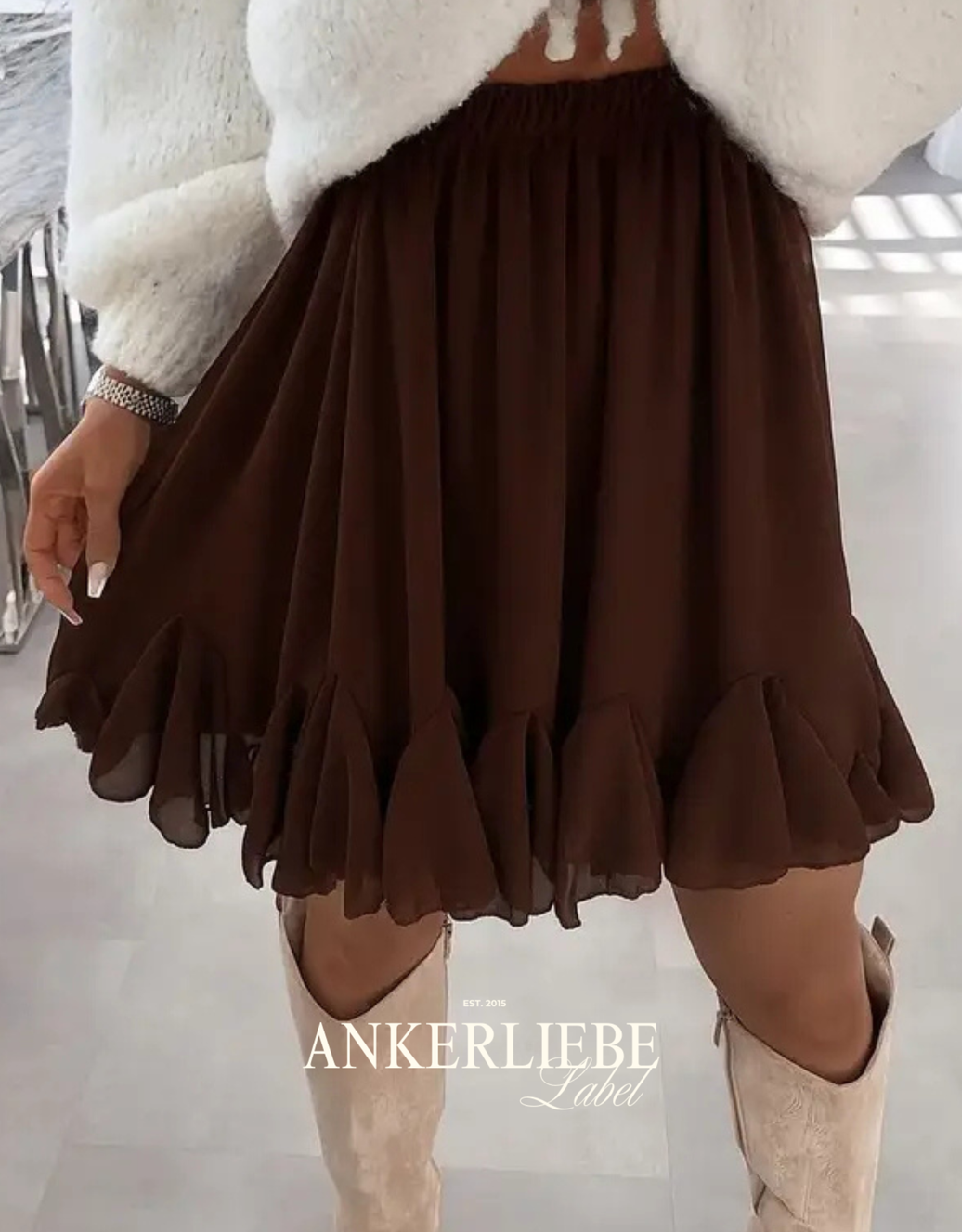 ruffle skirt | nougat