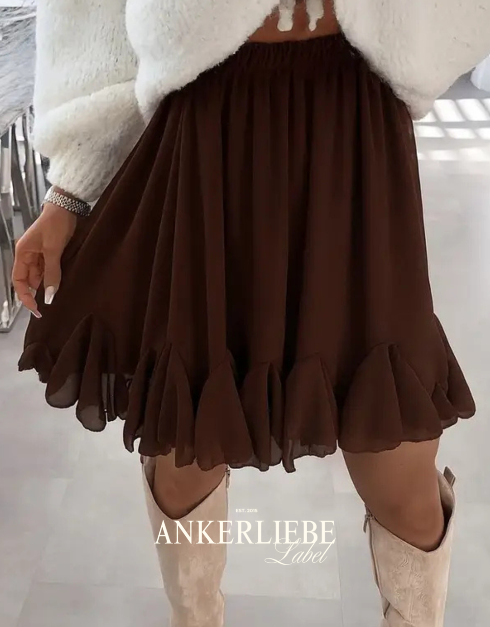 ruffle skirt | nougat