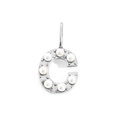 silver pearly buchstaben charm mini