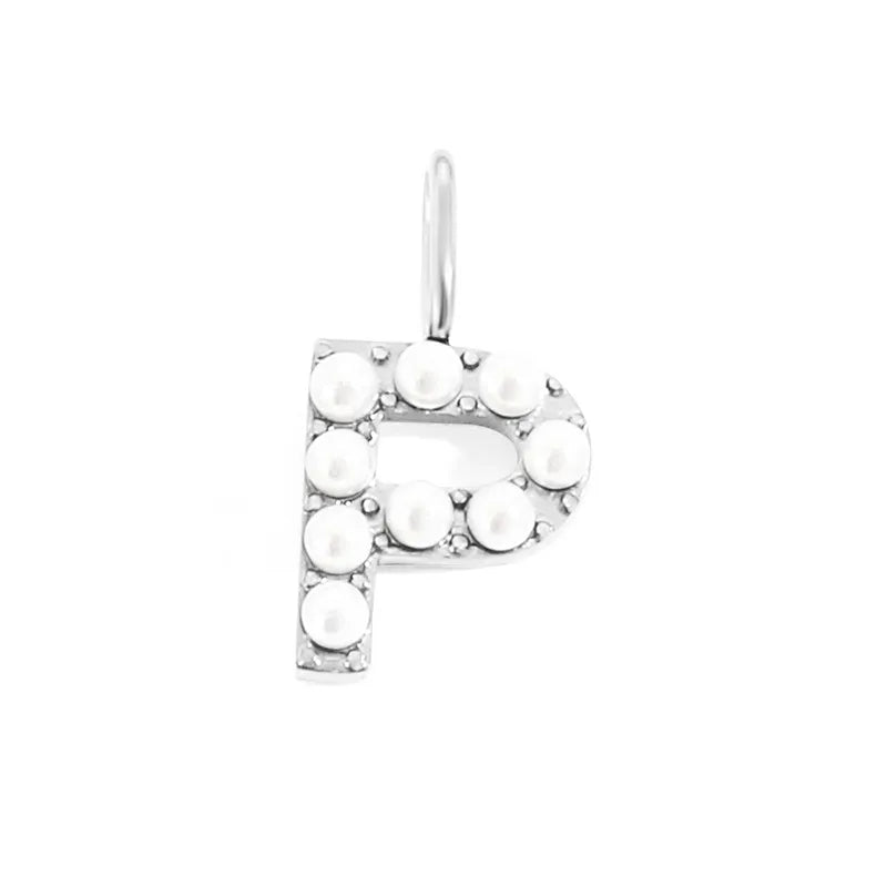 silver pearly buchstaben charm mini