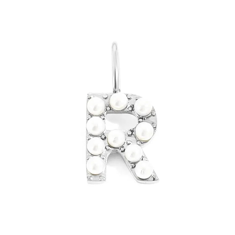 silver pearly buchstaben charm mini