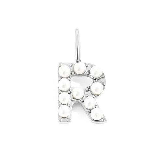 silver pearly buchstaben charm mini