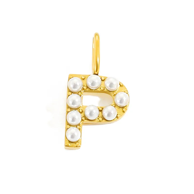 golden pearly buchstaben charm mini