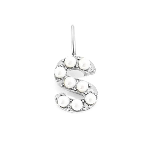 silver pearly buchstaben charm mini