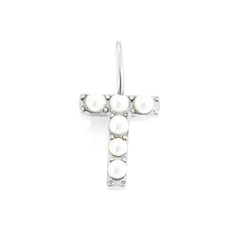 silver pearly buchstaben charm mini