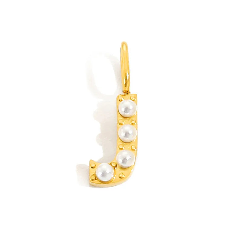 golden pearly buchstaben charm mini