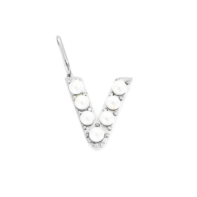 silver pearly buchstaben charm mini