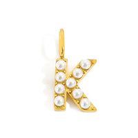 golden pearly buchstaben charm mini