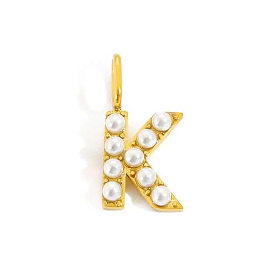golden pearly buchstaben charm mini