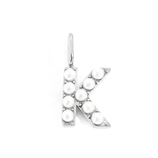 silver pearly buchstaben charm mini