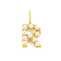 golden pearly buchstaben charm mini