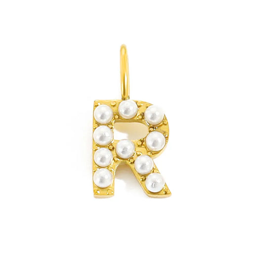 golden pearly buchstaben charm mini